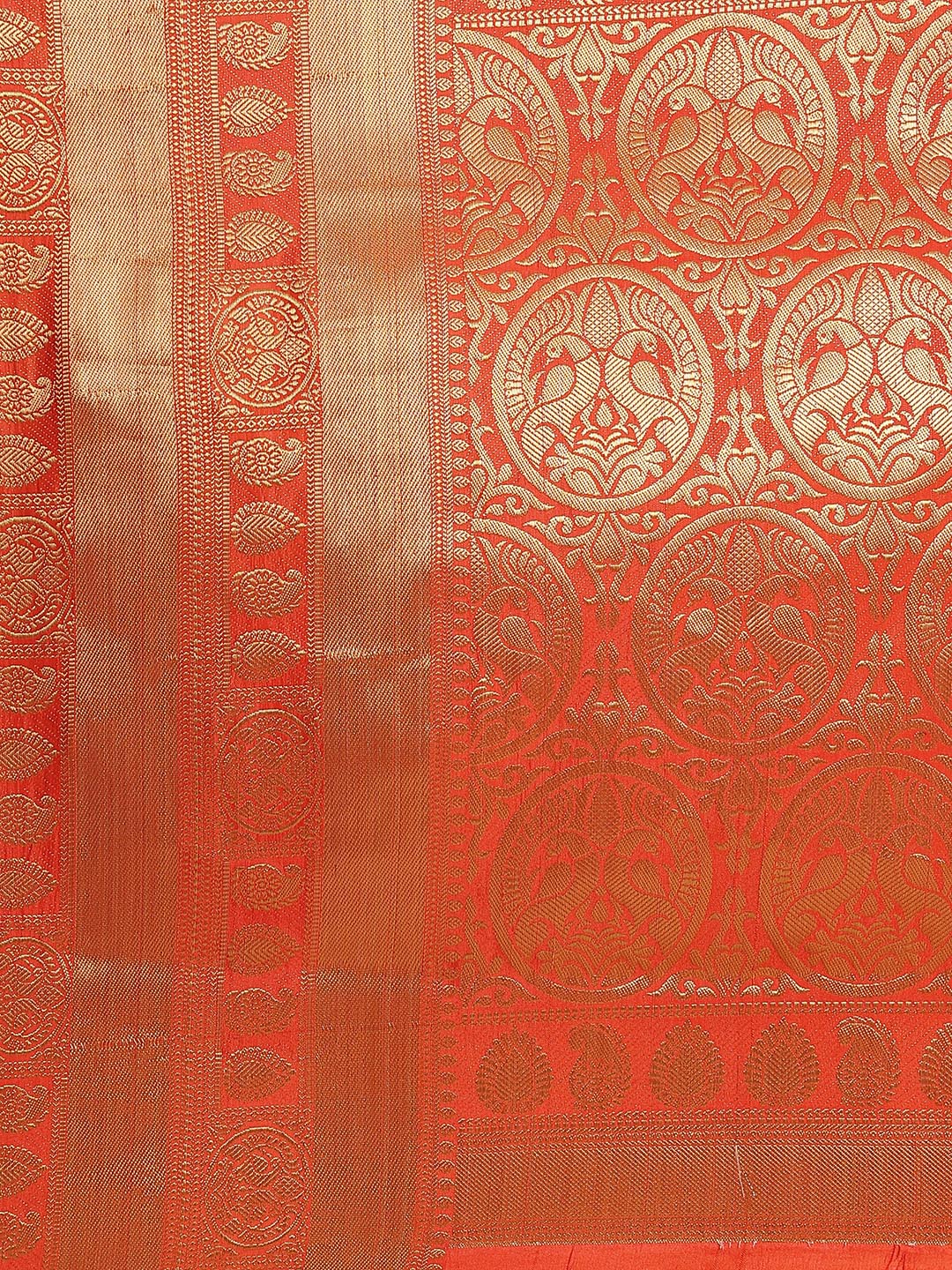 Dhiyona RV Women's Banarasi Cotton Silk With Golden Zari Weaving Pattern Saree With Blouse ( KVD1350 )