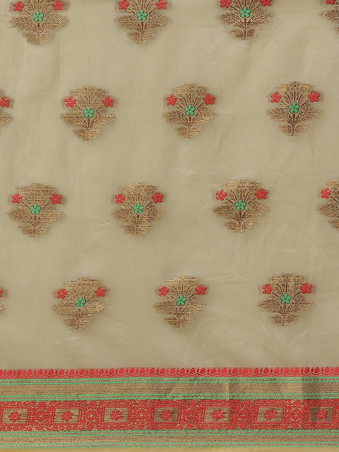 Dhiyona RV Women's Jacquard Cotton Silk Zari Butti And Lace Border Saree ( KVD1427 )