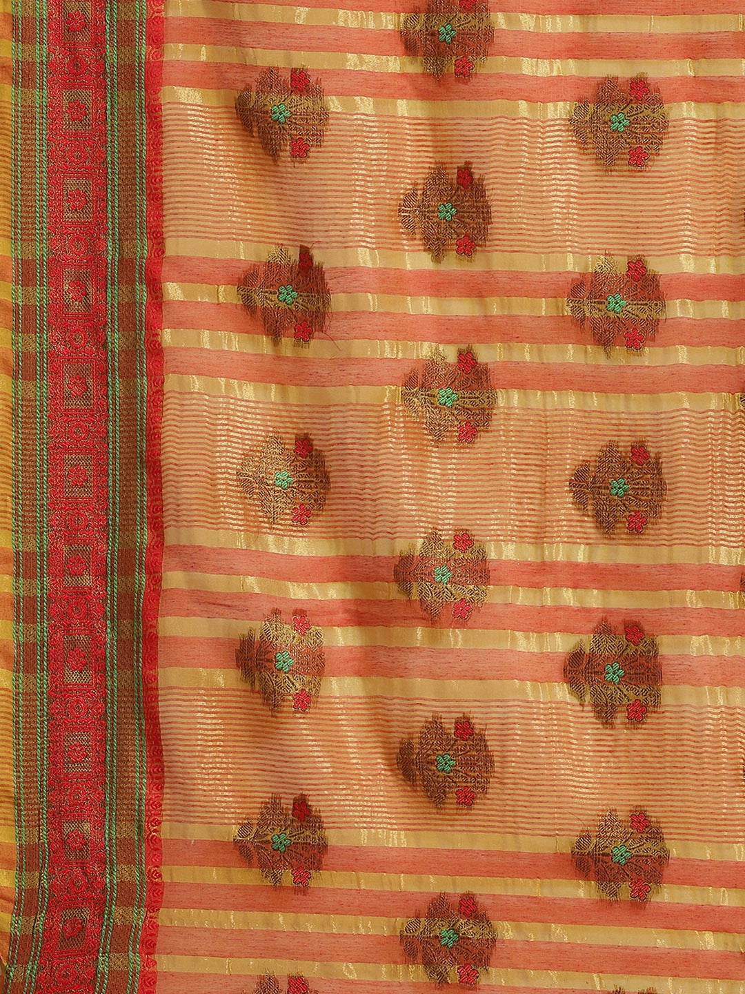 Dhiyona RV Women's Jacquard Cotton Silk Zari Butti And Lace Border Saree ( KVD1428 )