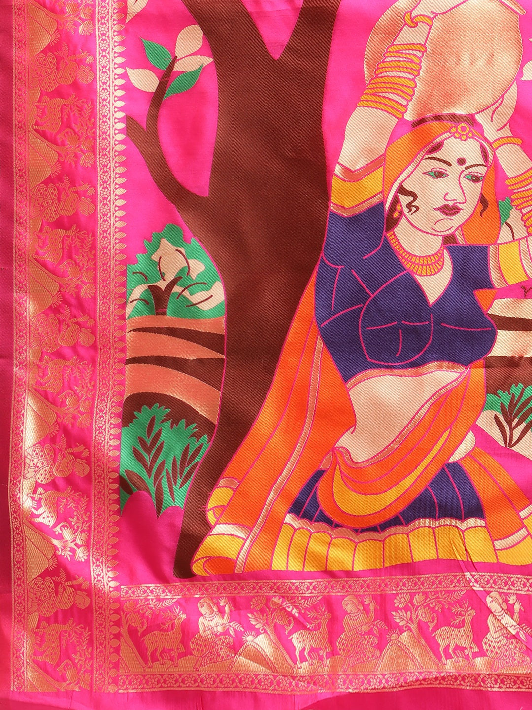 Dhiyona RV Women's Banarasi Jacquard With Zari Weaving And Printed Saree  ( KVD1436 )