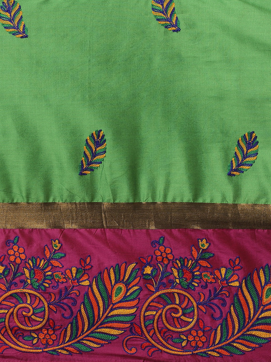 Dhiyona RV Women's Designer Traditional Embroidered Cotton Silk Saree With Blouse ( KVD1453 )