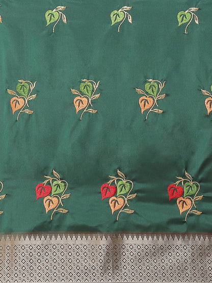 Dhiyona RV Women's Soft Cotton Silk With Colourful Thread Embroidery Saree With Blouse ( KVD1471 )