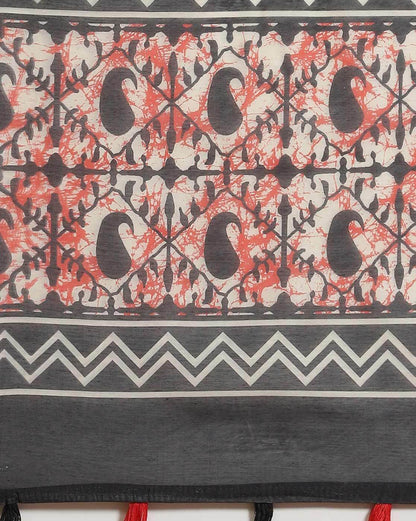 Dhiyona RV Women's Linen Blend Floral Printed Exclusive Saree With Blouse ( KVD1500 )