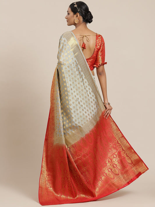 Dhiyona RV Women's Banarasi Cotton Silk With Zari weaving Saree  ( KVD1584 )