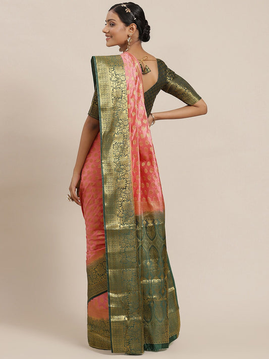 Dhiyona RV Women's Banarasi Cotton Silk With Zari weaving Saree  ( KVD1586 )