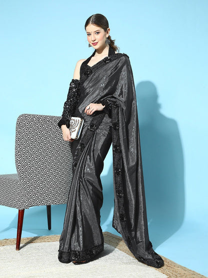 Dhiyona RV Women's Rangoli Silk Saree With Detachable Sleeve Fancy Saree ( KVD1618 )