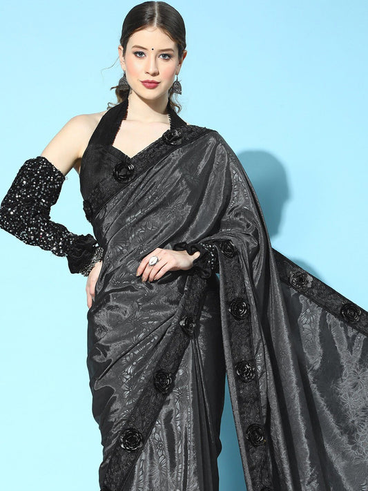 Dhiyona RV Women's Rangoli Silk Saree With Detachable Sleeve Fancy Saree ( KVD1618 )