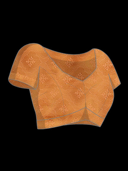 Dhiyona RV Women's Royal Banarasi Cotton Silk Zari Woven Saree with Matching Blouse ( KVD1695 )