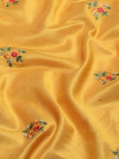 Dhiyona RV Women's Elegant Assam Cotton Silk Embroidered Saree with Temple Contrast Border  ( KVD1699 )