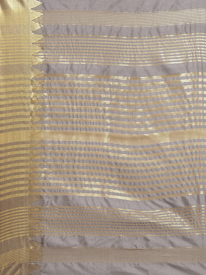 Dhiyona RV Women's Assam Silk With Golden Broad Border Saree  ( KVD1718 )