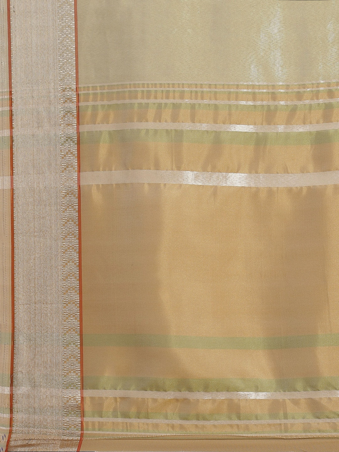 Dhiyona RV Women's Elegant Cotton Silk Linen Saree with Designer Golden Border ( KVD1744 )