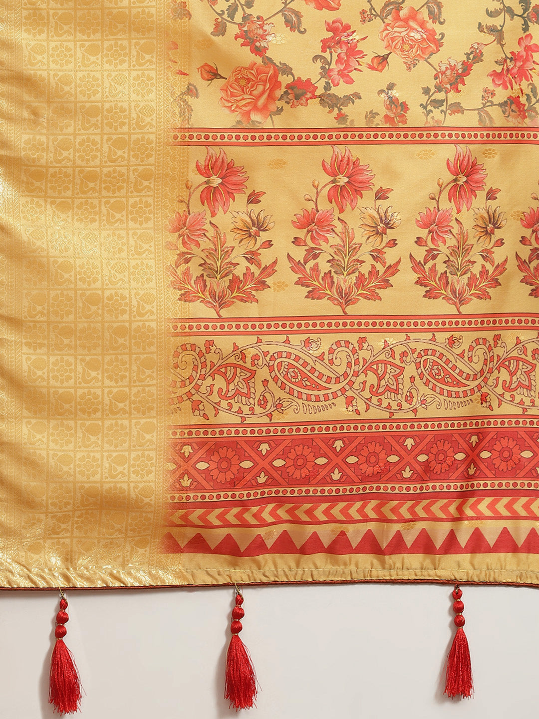 Dhiyona RV Women's Banasari jari iWeaving Silk Saree With Matching Blouse ( KVD1792 )