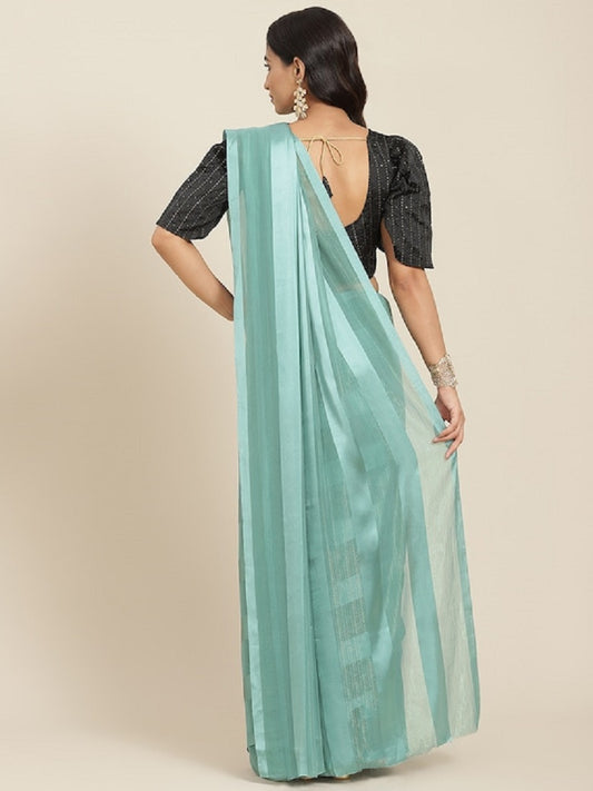 Dhiyona RV Women's Luxurious Silk Blend Saree with Satin & Zari Stripes and Sequins Blouse ( KVD1806 )