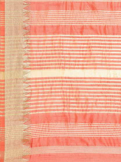 Dhiyona RV Women's Elegant Assam Cotton Silk Saree with Thread Embroidery & Golden Zari Border With Blouse ( KVD1893 )