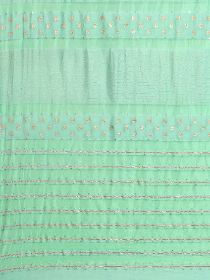 Dhiyona RV Women's Premium Soft Banarasi Cotton Tie-Dye Saree with Zari & Sequins Weaving With Blouse ( KVD1902 )