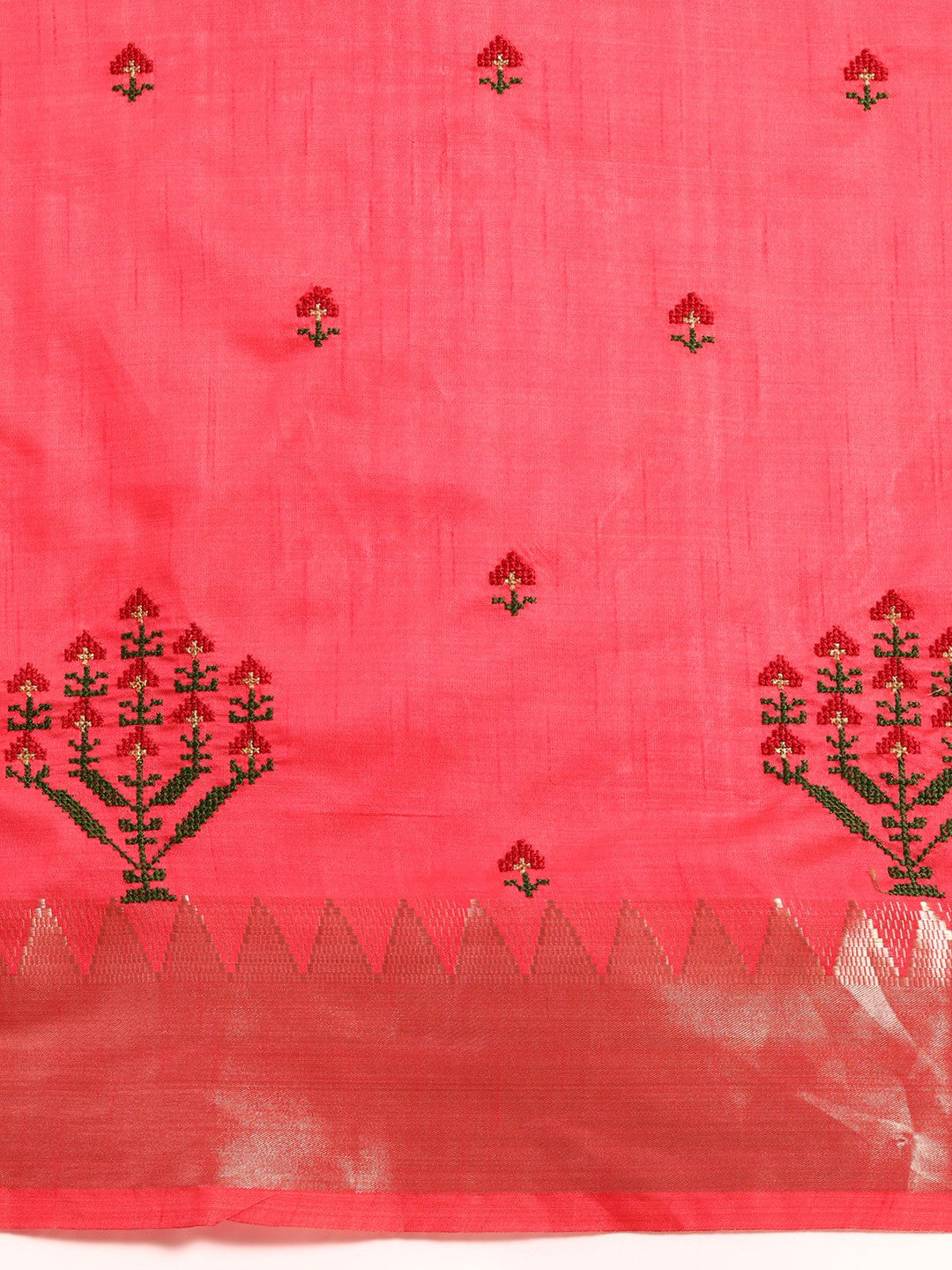 Dhiyona RV Women's Assam Silk Colorful Thread Embroidered Saree ( KVD1931 )