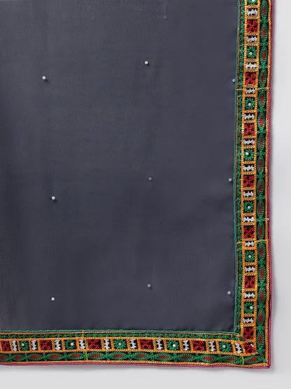 Dhiyona RV Women's Designer Half & Half Georgette Embroidery Work Saree With Blouse ( KVD2 )