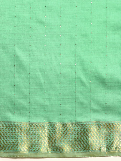 Dhiyona RV Women's Designer Assam Cotton Silk Saree with Golden Border & Sequins Weaving With Blouse ( KVD2012 )