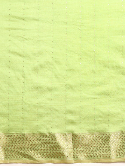Dhiyona RV Women's Designer Assam Cotton Silk Saree with Golden Border & Sequins Weaving With Blouse ( KVD2013 )