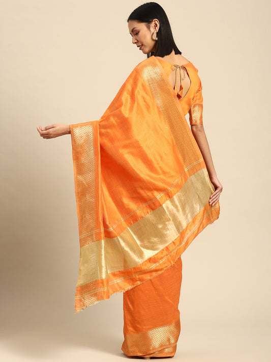Dhiyona RV Women's Designer Assam Cotton Silk Saree with Golden Border & Sequins Weaving With Blouse ( KVD2015 )