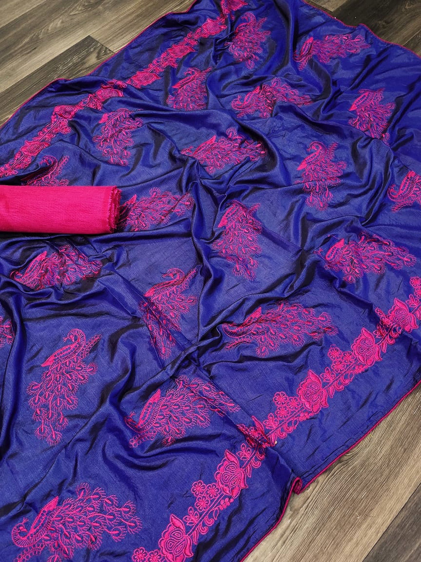 Dhiyona RV Women's Designer Sana Silk Thread Embroidered Saree with Banglori Silk Blouse ( KVD386 )