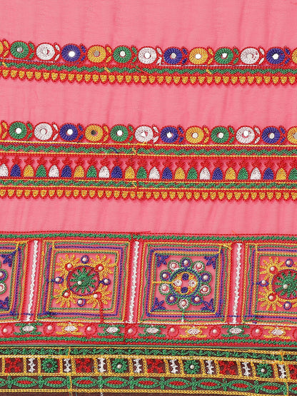 Dhiyona RV Women's Georgette With heavy Kutchi Embroidered Work Saree ( KVD716 )