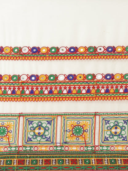 Dhiyona RV Women's Georgette With heavy Kutchi Embroidered Work Saree ( KVD717 )