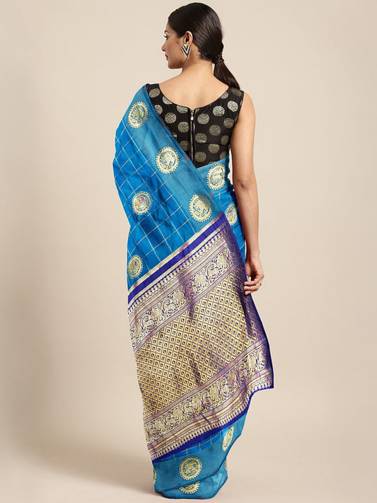 Dhiyona RV Women's Banarasi Cotton Silk With Zari weaving  Saree  ( KVD908 )