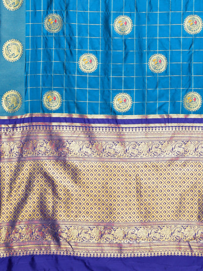 Dhiyona RV Women's Banarasi Cotton Silk With Zari weaving  Saree  ( KVD908 )