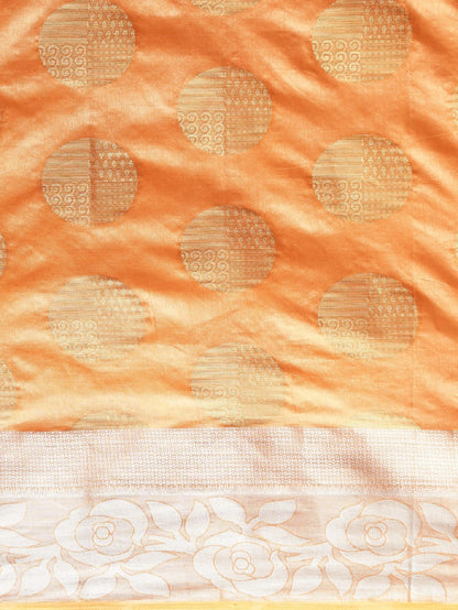 Dhiyona RV Women's Banarasi Silk With Silver and Golden Jacquard Print Saree  ( KVD912 )