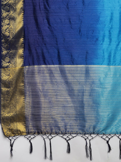 Dhiyona RV Women's Banarasi Silk With Silver and Golden Jacquard Print Saree  ( KVD916 )