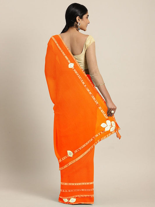 Dhiyona RV Women's Elegant Printed Georgette Saree with Unstitched Blouse ( KVD939 )