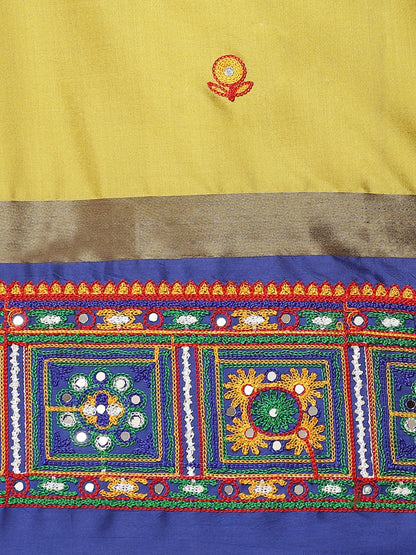 Dhiyona RV Women's Designer Cotton Silk Embroidered Saree with Heavy Border ( KVD957 )