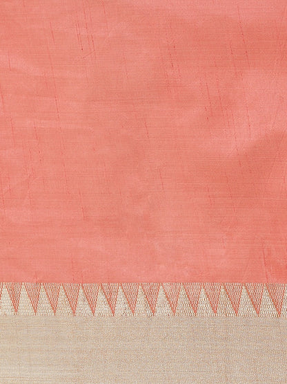 Dhiyona RV Women's Assam Silk With Golden Broad Border Saree  ( KVD987 )