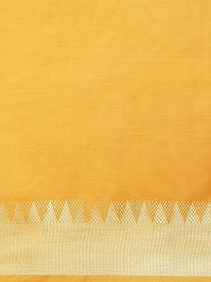 Dhiyona RV Women's Assam Silk With Golden Broad Border Saree  ( KVD988 )