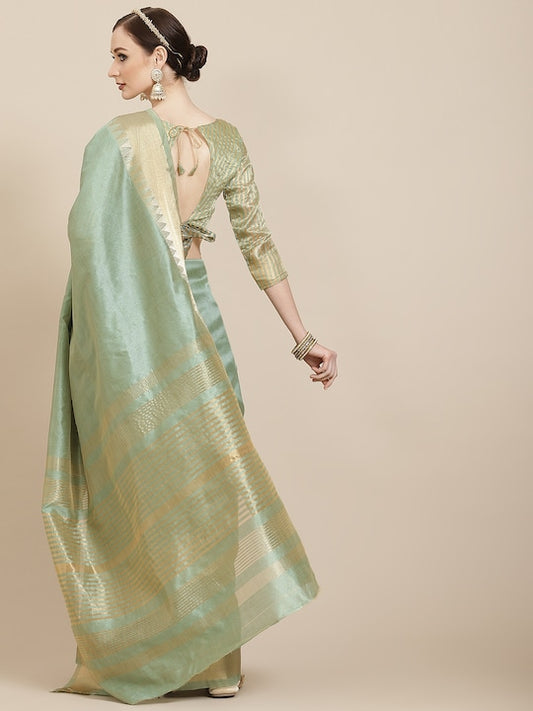 Dhiyona RV Women's Assam Silk With Golden Broad Border Saree  ( KVD990 )
