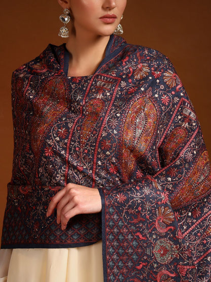 Dhiyona PA Women Ethnic Motifs Embroidered Shawl