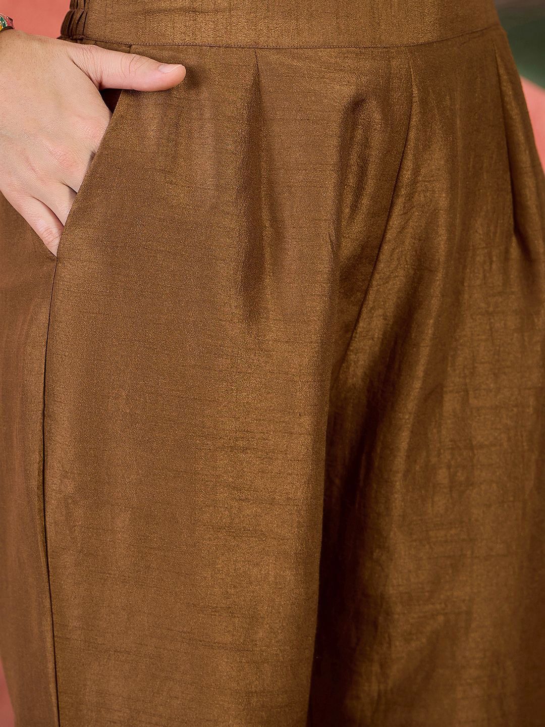 Dhiyona SN Women's Embroidered V-Neck Kurta, Trousers & Dupatta Set