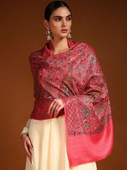 Dhiyona PA Women Floral Embroidered Shawl