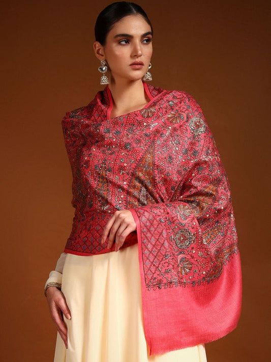 Dhiyona PA Women Floral Embroidered Shawl