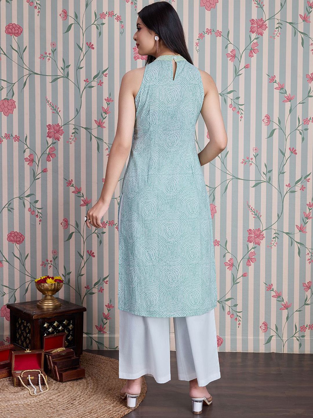 Dhiyona OD  Ethnic Motifs Printed Pure Cotton Straight Kurta with Palazzos
