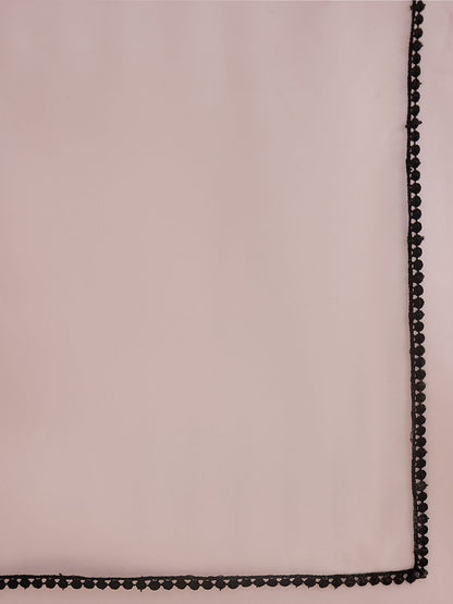 White Floral Embroidered Straight Kurta with Trousers & Dupatta