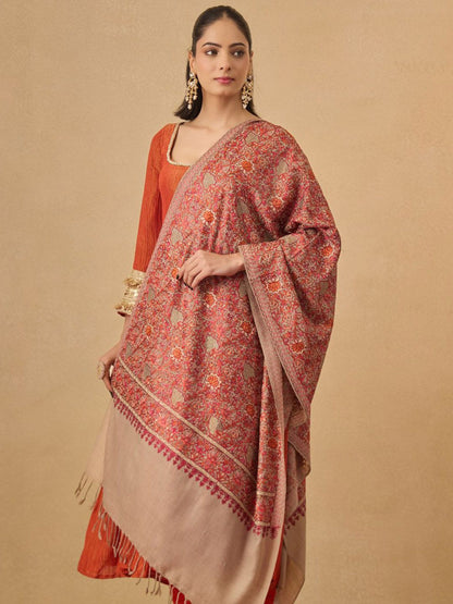 Dhiyona PA Floral Embroidered Woolen Shawl