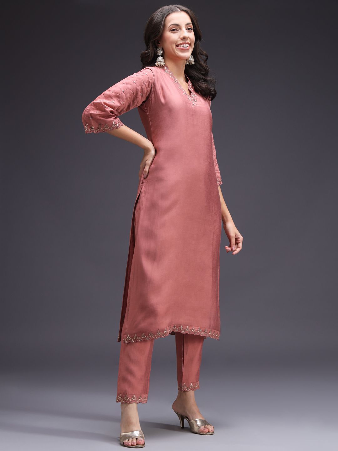Dhiyona SN Women's Ethnic Motifs Yoke Design Kurta with Trousers & Dupatta
