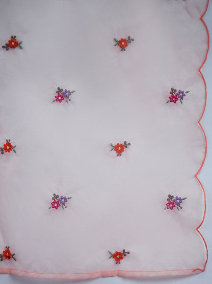 Dhiyona IE Floral Embroidered Straight Kurta With Trousers & Dupatta