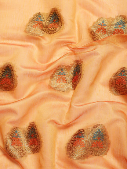 Dhiyona GR Women's Sagarika Cadmium Yellow Cotton Blend Saree