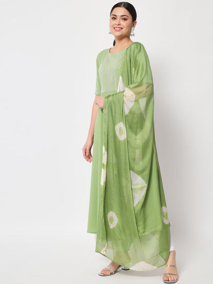 Women's Poly Crepe Kurta With Dupata