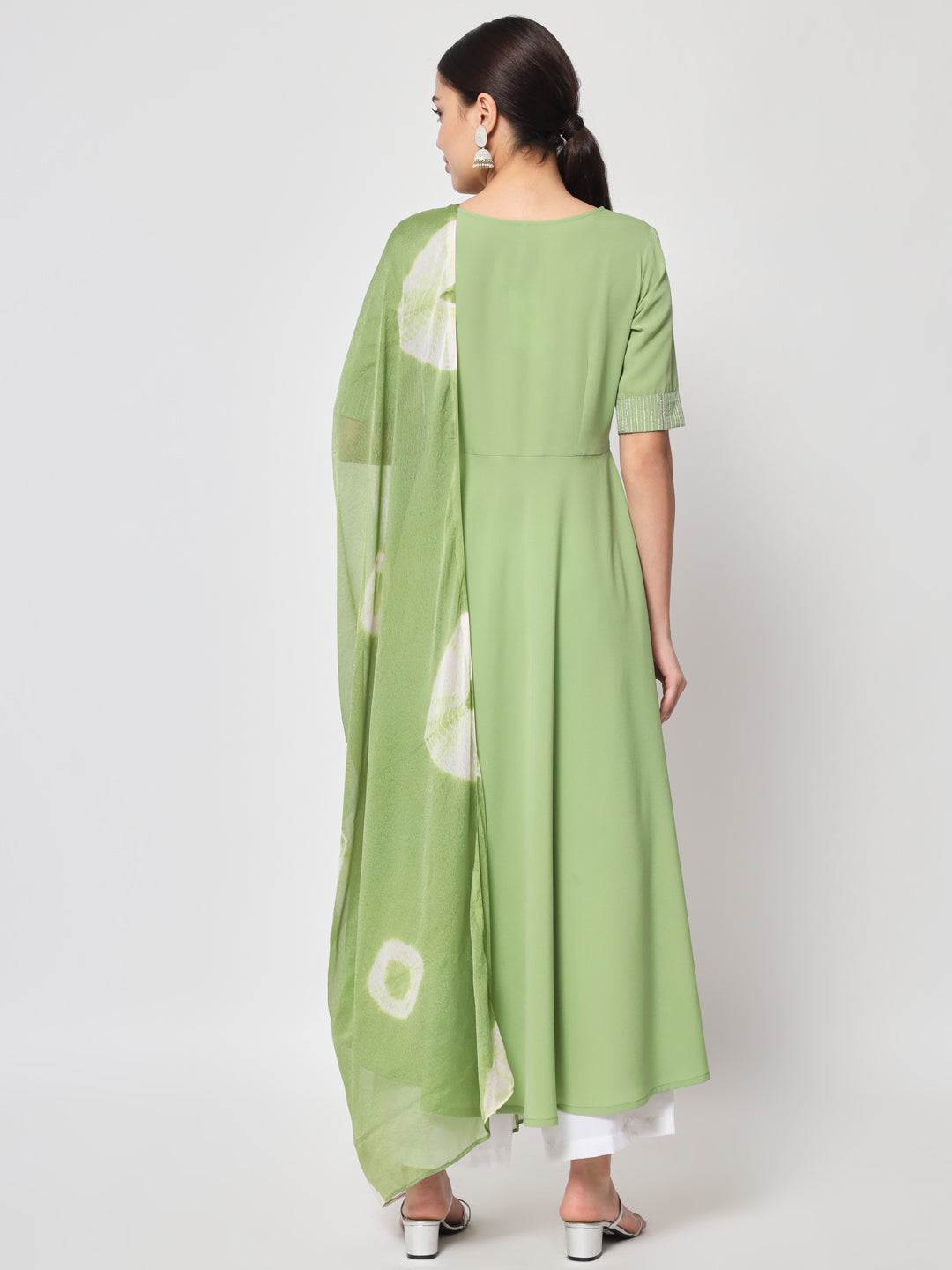 Women's Poly Crepe Kurta With Dupata