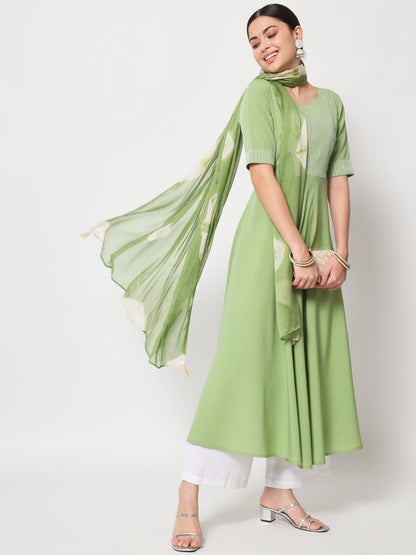 Women's Poly Crepe Kurta With Dupata