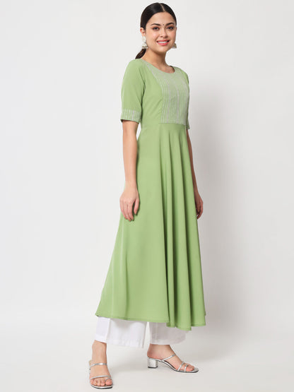 Women's Poly Crepe Kurta With Dupata